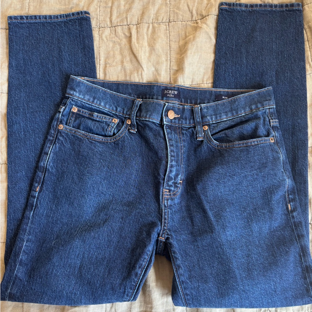 J. Crew Men's Slim Jeans in Dark Blue